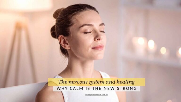 Peaceful person meditating outdoors symbolizing how calmness supports nervous system healing