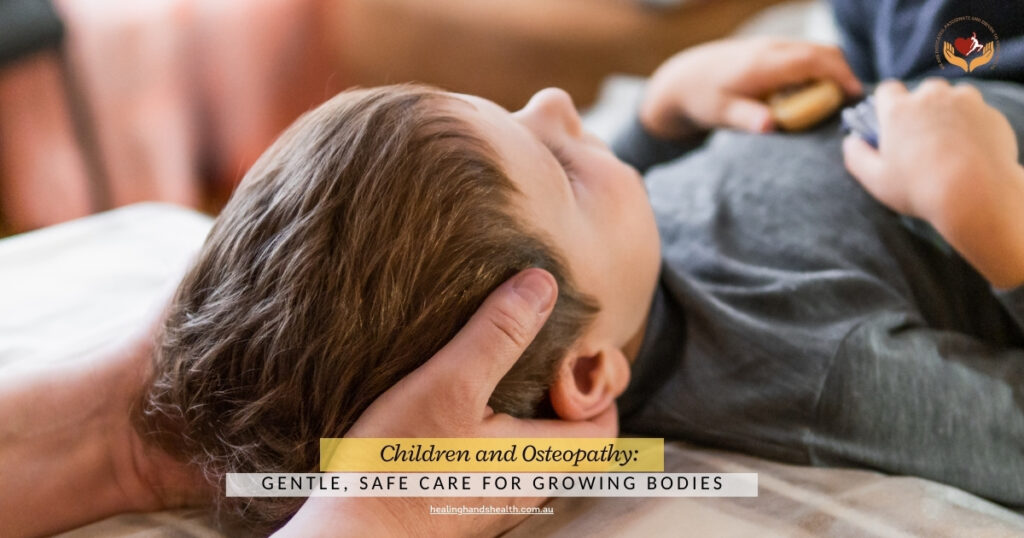 osteopath treating child gently with safe paediatric techniques