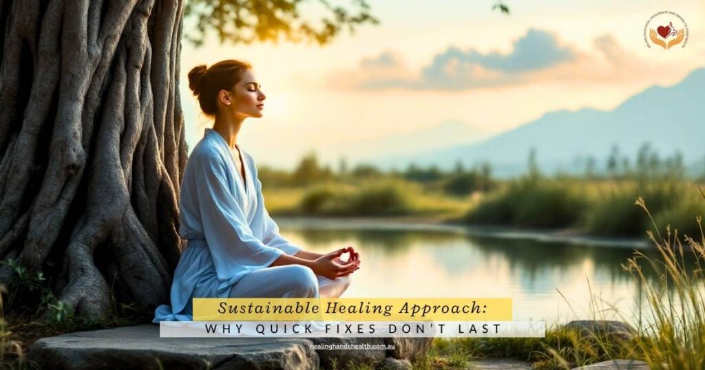 person practising gentle movement representing sustainable healing approach