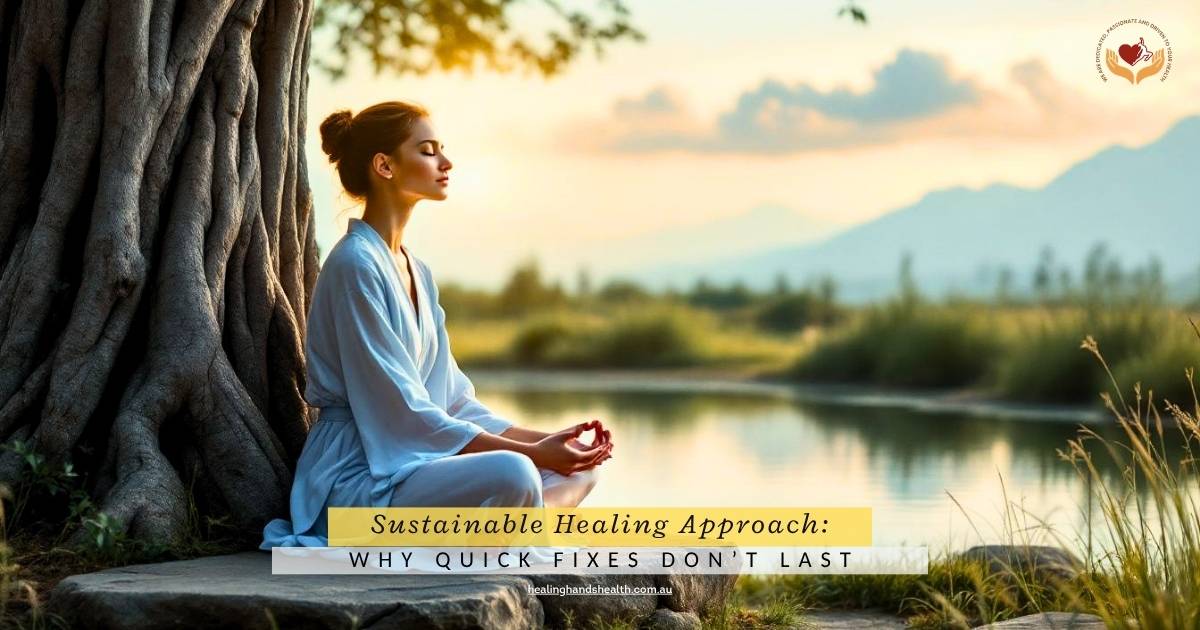 person practising gentle movement representing sustainable healing approach