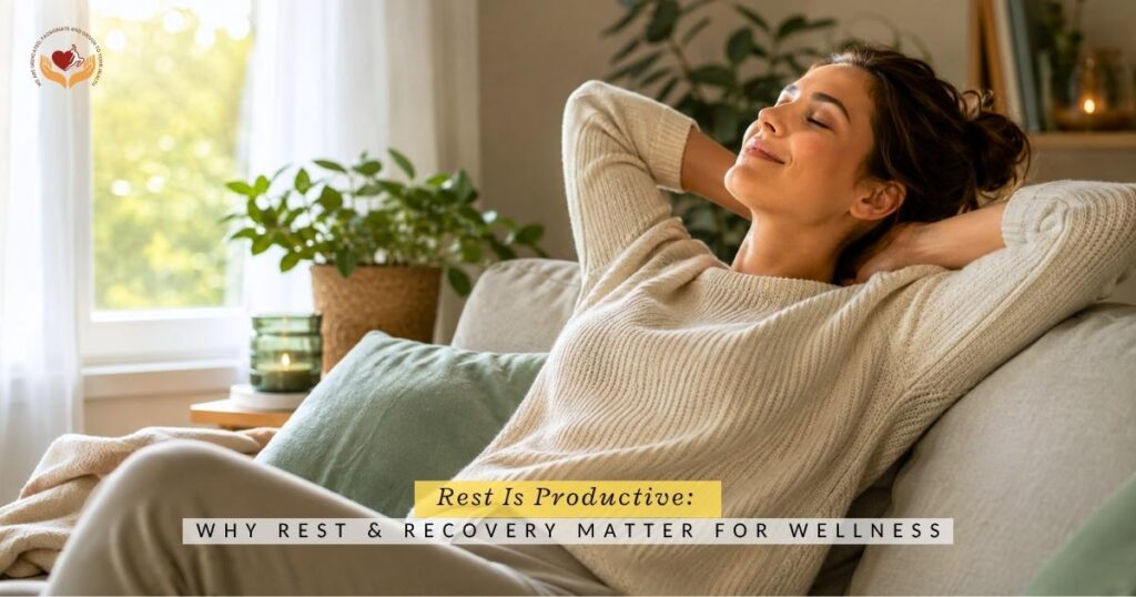 Patient resting comfortably as part of a balanced wellness and recovery routine